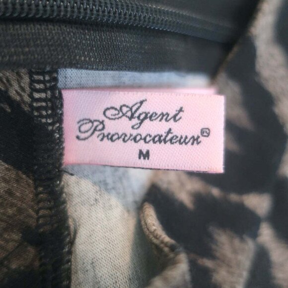 Agent Provocateur Iona Leopard Print Bodysuit Brown Size Medium Long Sleeve Top - Picture 6 of 7